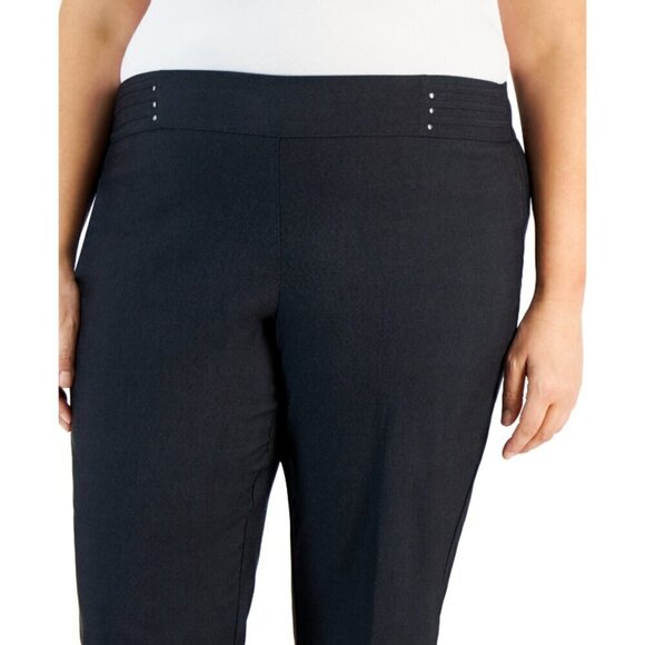 JM Collection Tummy Control Pull-On Capri Dark Grey Dress Pants NWT - Picture 4 of 8